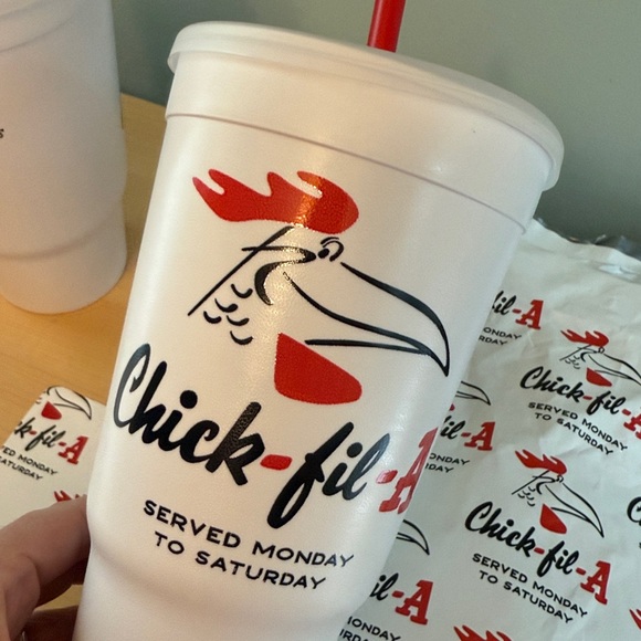 Set of 2 Chick Fil A Retro Collectors Cups Doodles - Picture 2 of 5